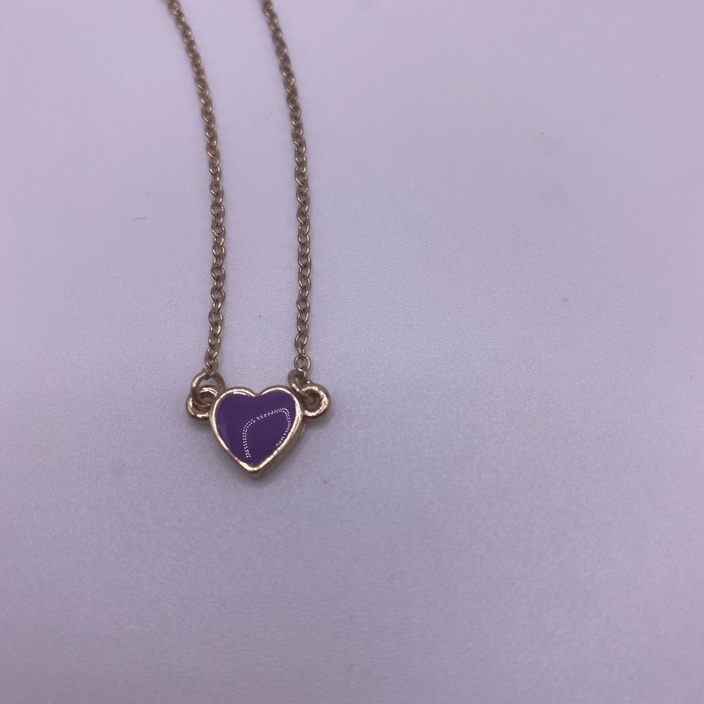Kate Spade Purple Enamel Heart Necklace - Picture 2 of 4
